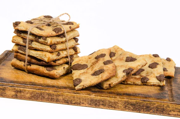 Stack Crackers Tied Twine Cutting Board — Stock Photo, Image