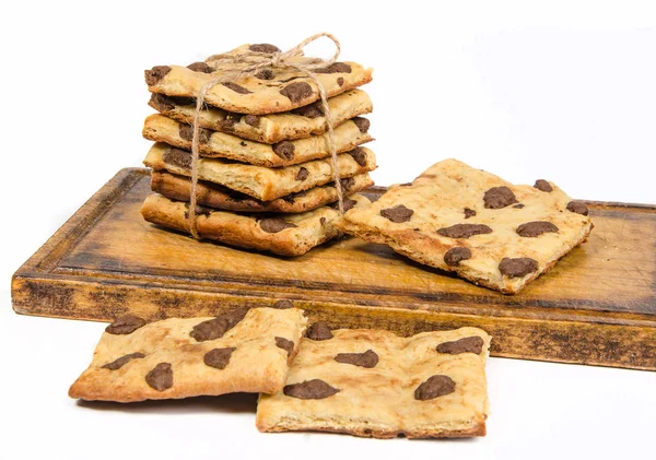 Stack Crackers Tied Twine Cutting Board — Stock Photo, Image