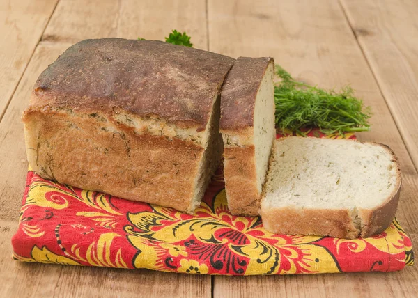 Bílý chléb s Dill — Stock fotografie