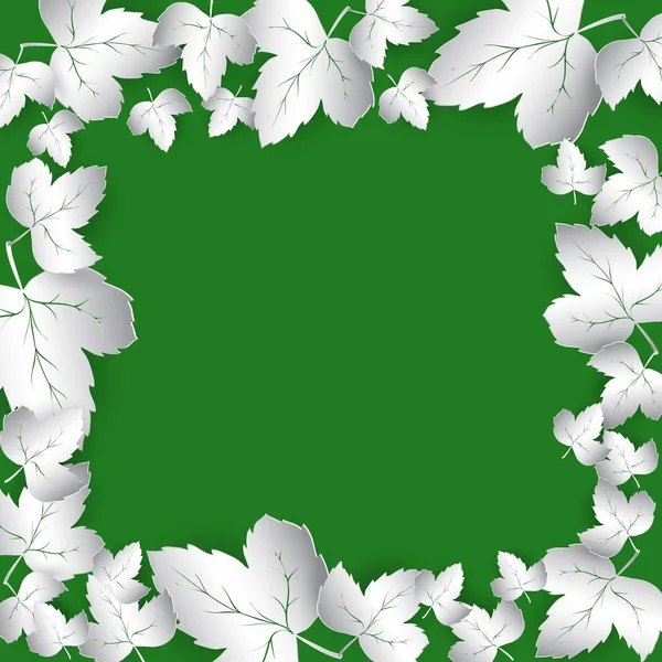 Бумага листья на зеленый — стоковое фото
