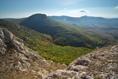 Dağ manzarası. Doğanın bileşimi.