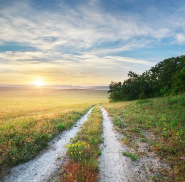 yol lane ve derin gökyüzü. doğa tasarımı.
