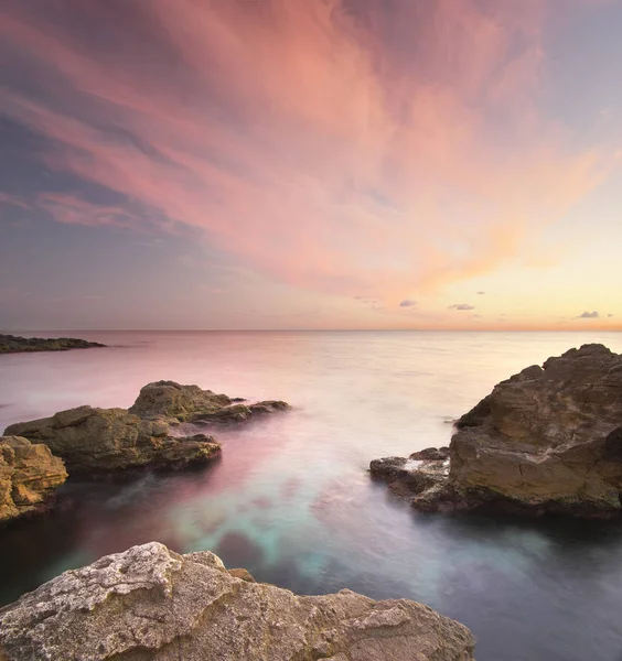 Solnedgång Stranden Naturen Sammansättning — Stockfoto