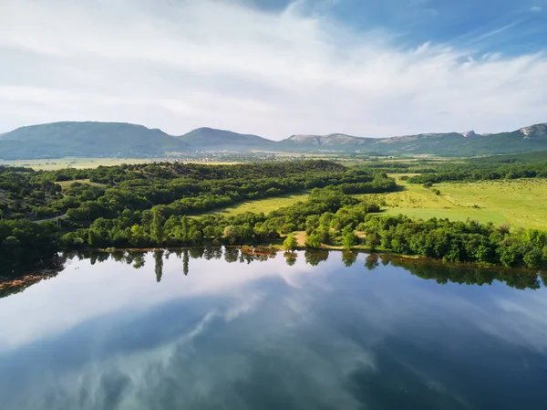 Lago Montaña Vista Aérea Naturaleza Paisaje — Foto de Stock