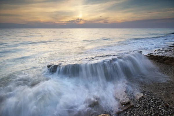 Vackra Marinmålning Solnedgång Havet Sammansättningen Naturen — Stockfoto