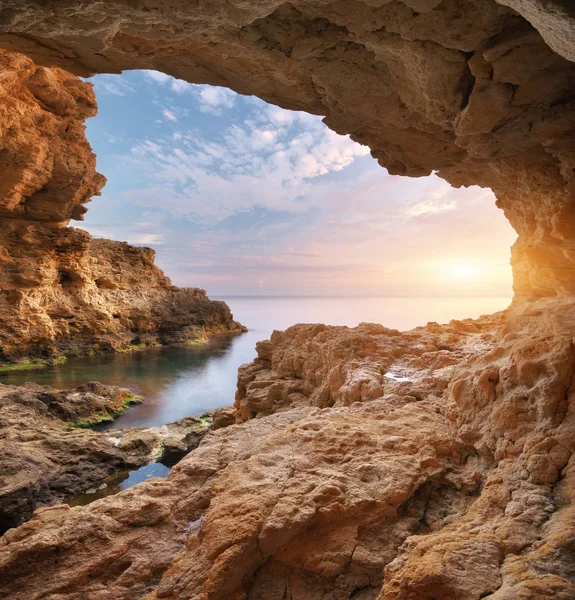 Binnenkant Van Grootzeil Prachtige Natuur Zeegezicht Samenstelling — Stockfoto