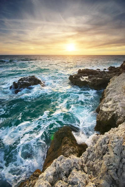 Bela Paisagem Marinha Pôr Sol Mar Composição Natureza — Fotografia de Stock
