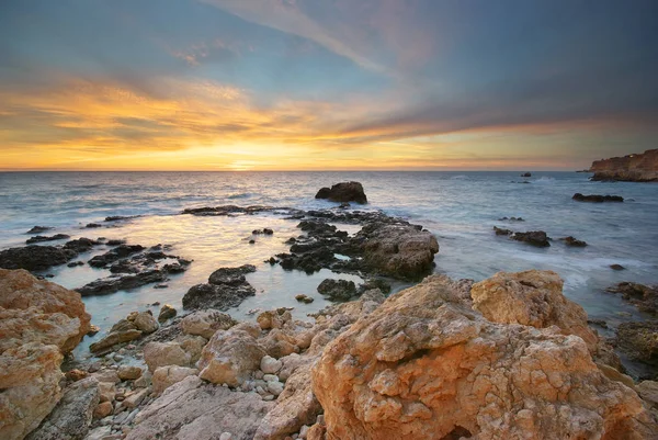 Beau Paysage Marin Coucher Soleil Sur Mer Composition Nature — Photo