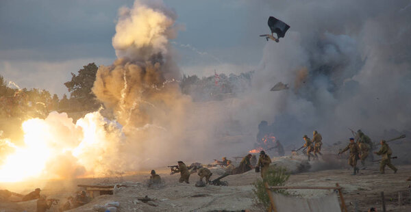 Севастополь, Крым, Россия - 17 сентября 2016 года: военно-исторический фестиваль в Крыму. Битва за Севастополь
