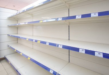 Boş raflar içinde dükkanı çarşı. Tasarım öğesi.