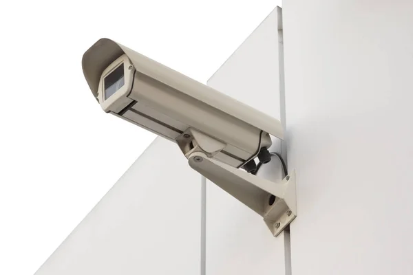 Telecamera Sicurezza Isolata Sul Muro Bianco Oggetto Isolato — Foto Stock