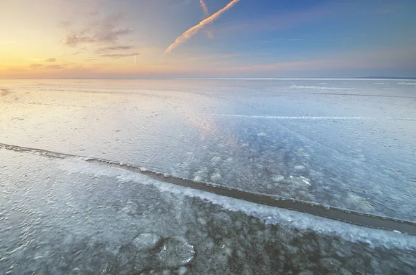 Paisaje Invernal Hielo Superficie Del Agua Composición Naturaleza —  Fotos de Stock