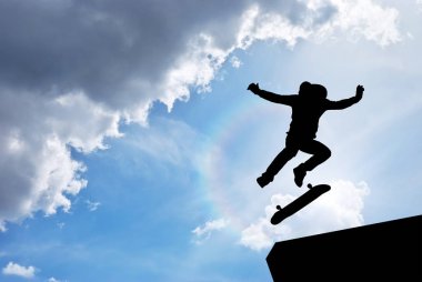 Patenci atlama siluet 