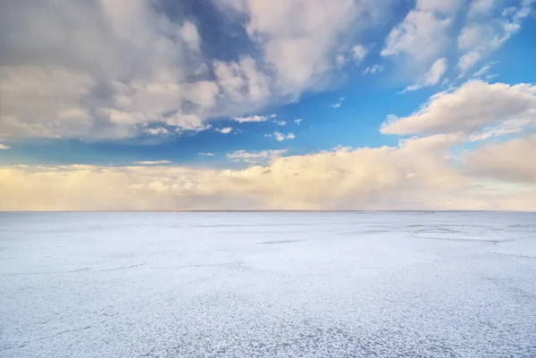 Paysage Hivernal Nature Réservoir Eau Gelée — Photo