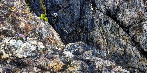 Warstwy Skał Metamorficznych Kwarcyt Marmur — Zdjęcie stockowe
