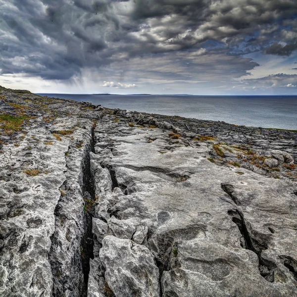 Costa Atlântica Condado Clare Burren Perto West Derreen West Eire — Fotografia de Stock