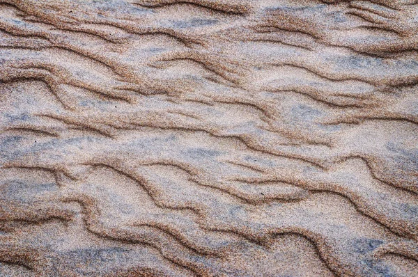 Písek Textury Pláži Vítr Vytvořené Mini Duny — Stock fotografie