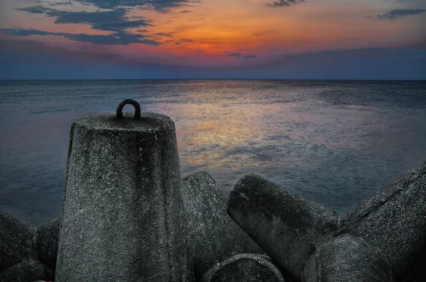 Head West Breakwater em Leba — Fotografia de Stock