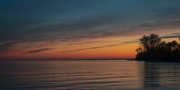 Tempo Calma Nascer Sol Lagoa Curonian Cabo Vente Manhã Cedo — Fotografia de Stock