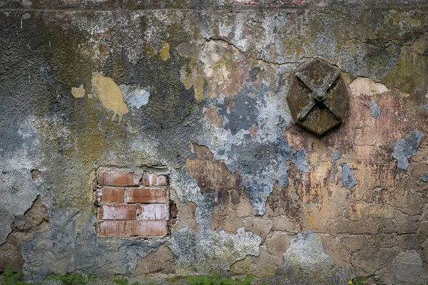 Intonaco Incrinato Sulla Parete Vecchio Maniero — Foto Stock