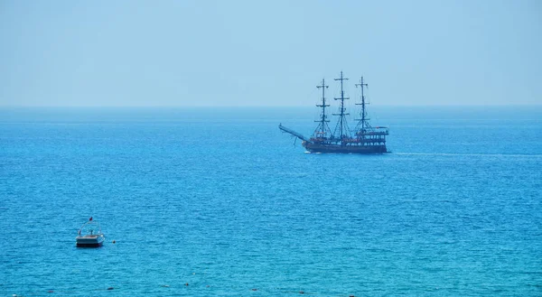 Yacht sailing ship in the mediterranean sea Stock Photo