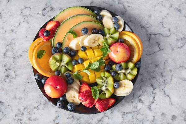 Frutas Bagas Platter Conceito Dieta Saudável — Fotografia de Stock