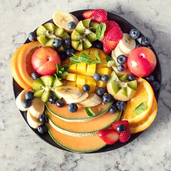 Bandeja Frutas Bayas Concepto Dieta Saludable — Foto de Stock