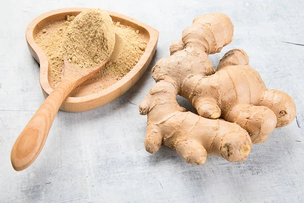 Verse Gemberwortel Van Bovenaf Bekijken — Stockfoto