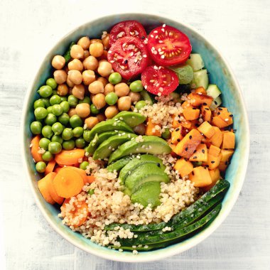 Vegan Buda kase. Sağlıklı ve dengeli gıda kavramı