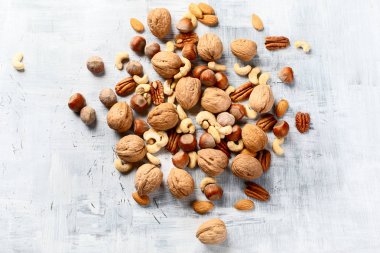 Desen fındık karışımı. Üstten görünüm