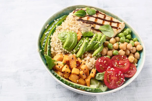 Healhty öğle yemeği kase. Dengeli gıda kavramı