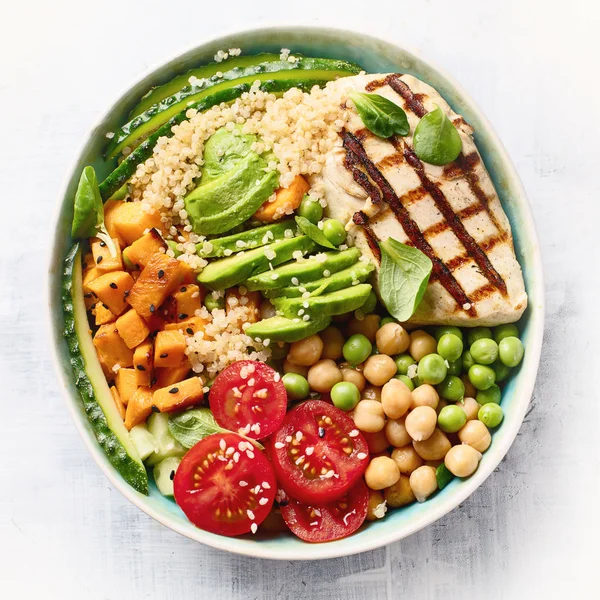 Healhty öğle yemeği kase. Dengeli gıda kavramı