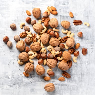 Desen fındık karışımı. Üstten görünüm