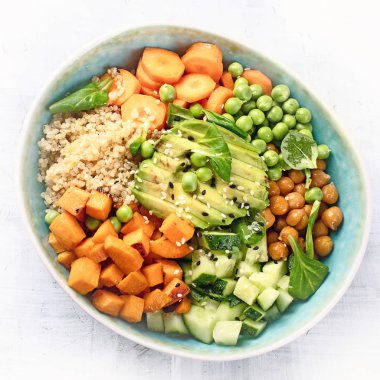 Vegan yemek kase. Sağlıklı beslenme kavramı
