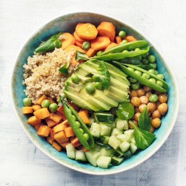 Vegan yemek kase. Sağlıklı beslenme kavramı