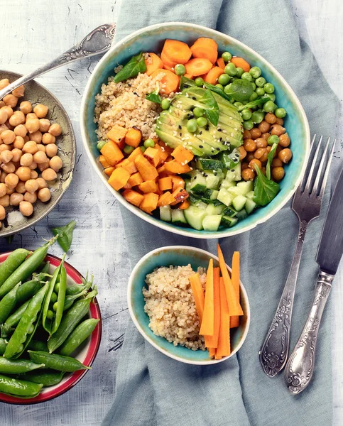 Vegansk Lunch Bowl Hälsosamt Ätande Koncept — Stockfoto