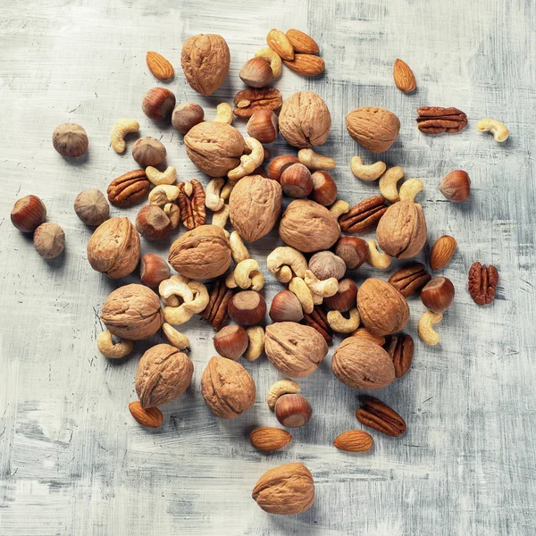 Pattern Nuts Mix Top View — Stock Photo, Image