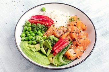 Hawaiian ahi somon poke kase