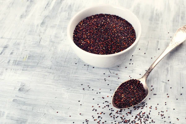 Czarny Quinoa Zdrowe Posiłki Wegańskie Jedzenie Koncepcja — Zdjęcie stockowe