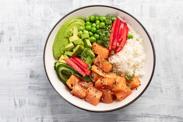 Hawaiian Ahi Salmón Poke Bowl —  Fotos de Stock