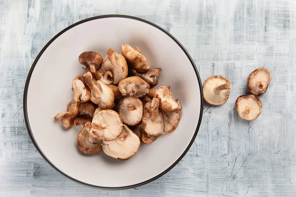 Shiitake Mushrooms Top View — Stock Photo, Image