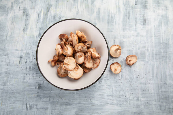 Shiitake mushrooms. Top view
