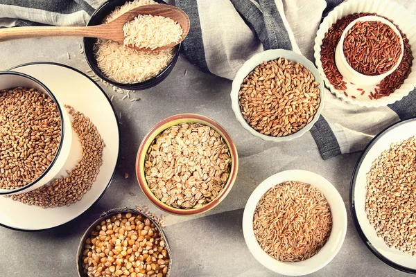 健康的な穀物の背景 トップ ビュー — ストック写真