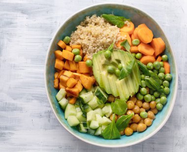 Vegan yemek kase. Sağlıklı beslenme kavramı.