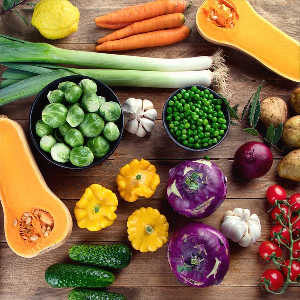 Composición Alimenticia Verduras Frescas Locales Productos Agrícolas Naturales Concepto Alimentación —  Fotos de Stock