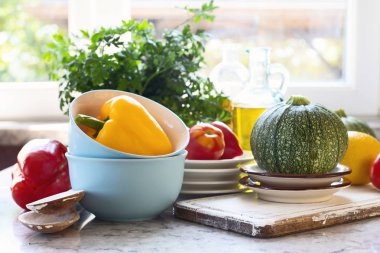 Yerel taze sebze, temiz yemek ve kavram Diyet