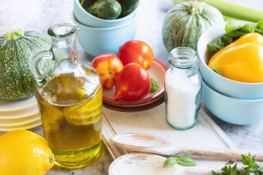 Yerel taze sebze, temiz yemek ve kavram Diyet