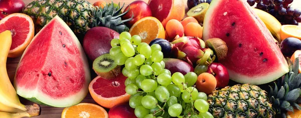 Органічний Здоровий Плодів Фону Панорама — стокове фото