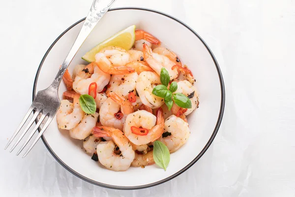 Cooked Prawns Seafood Healthy Food Concept — Stock Photo, Image