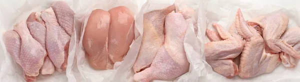 Nyers Csirke Hús Felülnézet Egészséges Táplálkozás Élelmiszer — Stock Fotó
